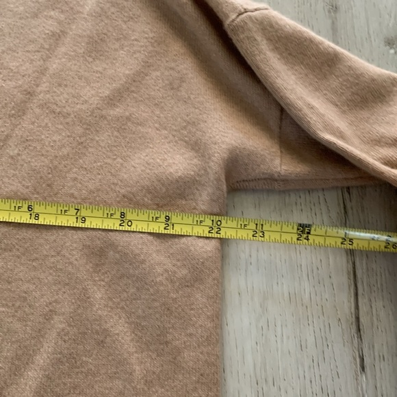 Pure collection‎ cashmere size 8/10 luxury Cozy Tan Turtleneck Sweater High-Low - Picture 6 of 9